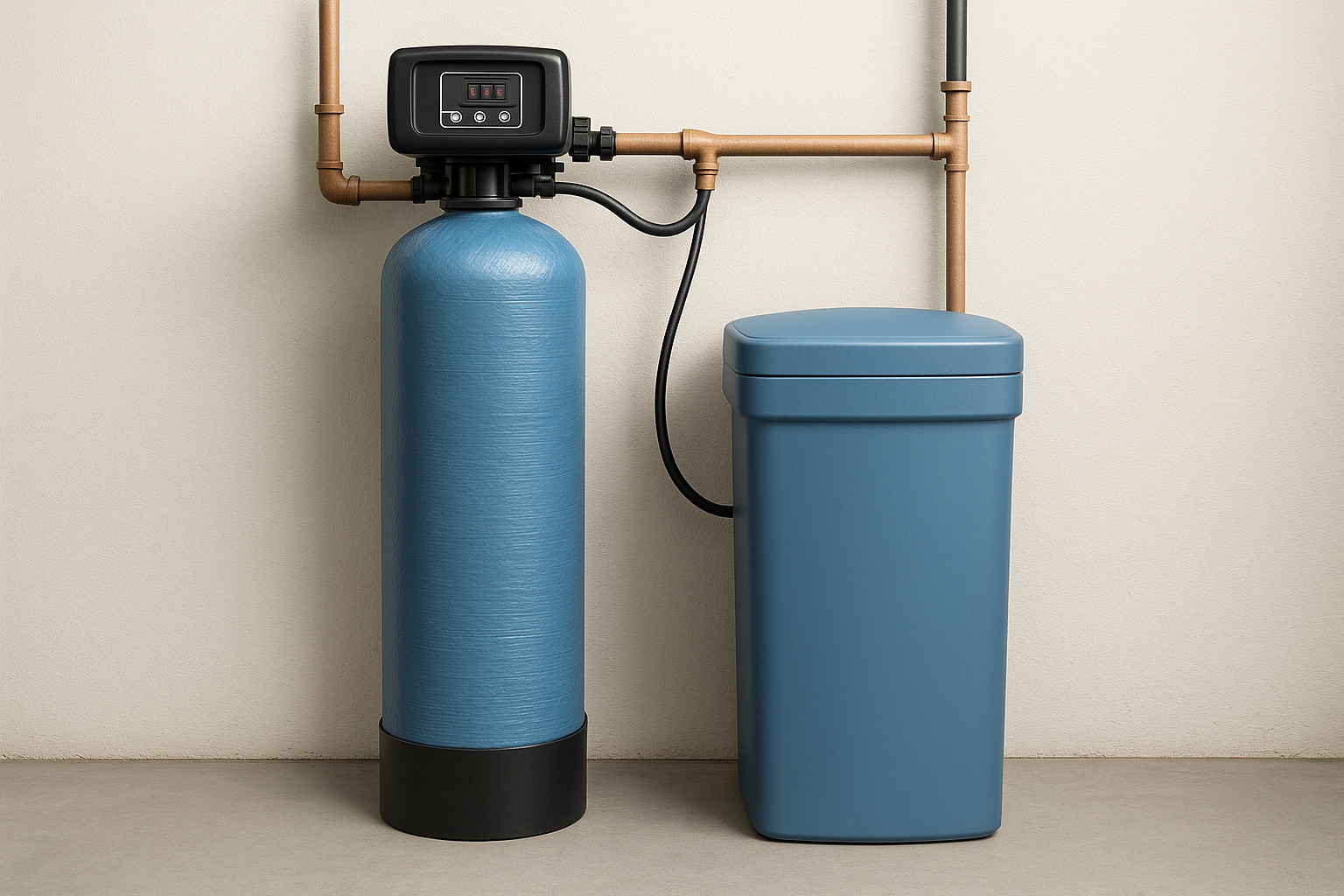 A person in a lab coat and blue gloves fills a glass from a stainless steel tank using a valve.
